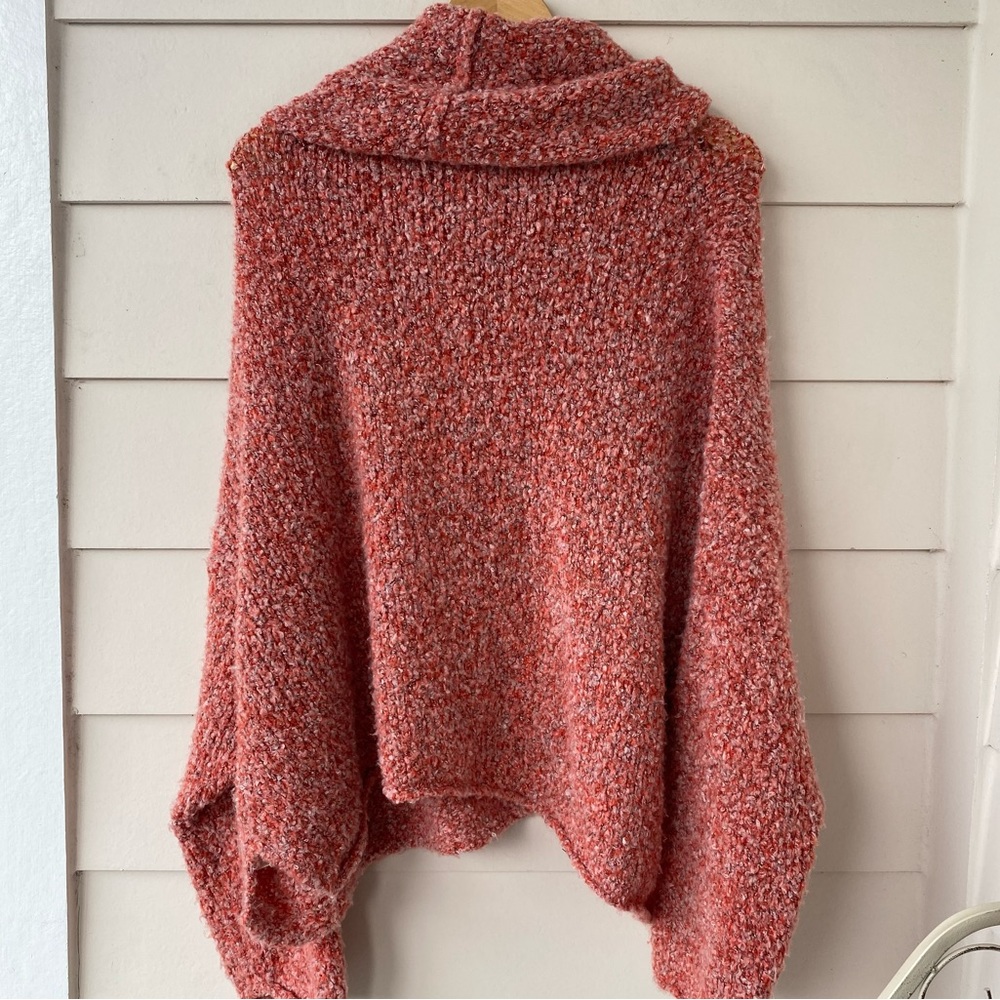 FREE PEOPLE • Cowl Neck BFF Knit Sweater in Scarlet Flame Size XL - Picture 15 of 15